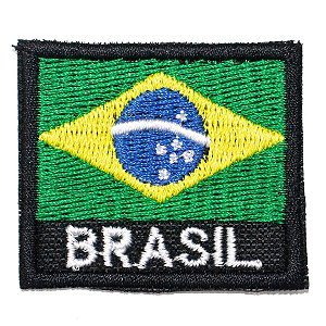 Patch Bordado Bandeira do Brasil 4x4,5cm