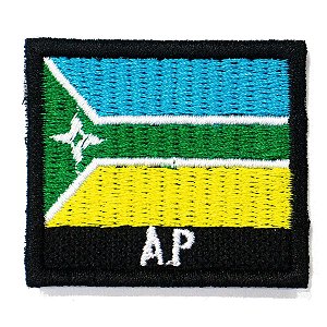 Patch Bordado Bandeira do Estado do Amapá 4x4,5cm