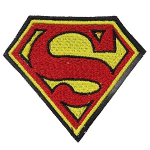 Patch Bordado Cartoon Superman Brasão 8x9cm