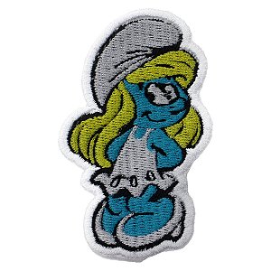 Patch Bordado Cartoon Smurfete 8x5cm