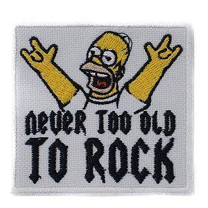 Patch Bordado Cartoon Homer Rock 7x7cm