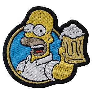 Patch Bordado Cartoon Homer Cerveja 8x8cm