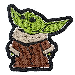 Patch Bordado Cartoon Baby Yoda 8x8cm