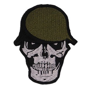 Patch Bordado Caveira Militar 8x6cm