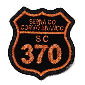 Patch Bordado Rota Corvo Branco - SC 370 6x6cm