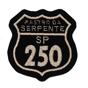 Patch Bordado Rota Rastro da Serpente - SP 250 6x6cm