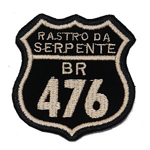 Patch Bordado Rota Rastro da Serpente - BR 476 6x6cm