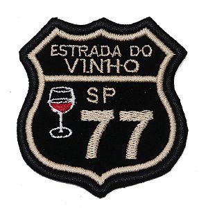 Patch Bordado Rota Estrada do Vinho - SP 77 6x6cm