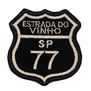 Patch Bordado Rota Estrada do Vinho - SP 77 6x6cm