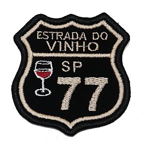 Patch Bordado Rota Estrada do Vinho - SP 77 6x6cm