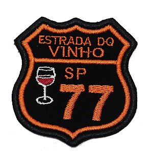 Patch Bordado Rota Estrada do Vinho - SP 77 6x6cm