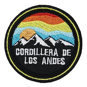 Patch Bordado Rota Cordilheira dos Andes 7x7cm