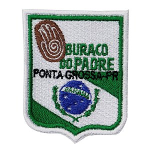 Patch Bordado Rota Buraco do Padre - Ponta Grossa - PR 7x6cm