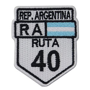 Patch Bordado Rota Argentina Ruta 40 8x6cm