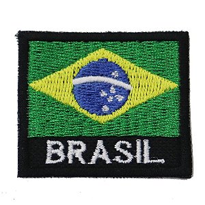 Patch Bordado Bandeira do Brasil 4x4cm