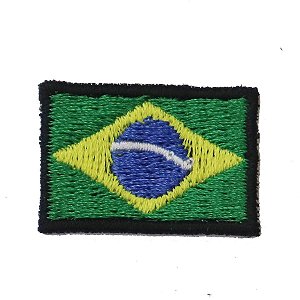 Patch Bordado Bandeira do Brasil 2x3cm