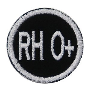 Patch Bordado Redondo RH O+ 4x4cm