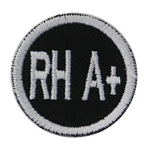 Patch Bordado Redondo RH A+ 4x4cm