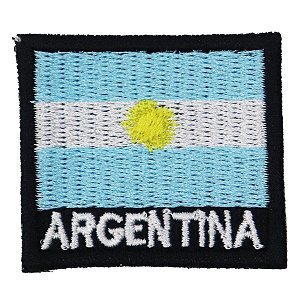 Patch Bordado Bandeira Argentina 4x4 cm