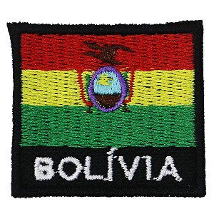 Patch Bordado Bandeira Bolívia 4x4 cm