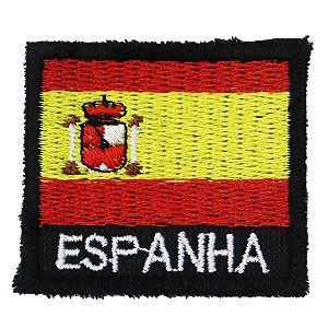 Patch Bordado Bandeira Espanha 4x4 cm