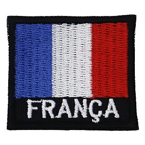 Patch Bordado Bandeira França 4x4 cm