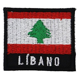 Patch Bordado Bandeira Líbano 4x4 cm