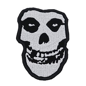 Patch Bordado Banda Misfits Caveira 10x7cm