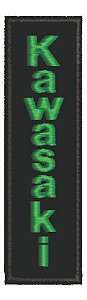 Patch Bordado Kawasaki Tarjeta Vertical 8x5cm