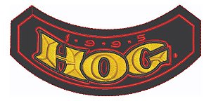 Patch Bordado Harley Davidson Hog 1995 Harley Davidson Anual 14,4x7cm