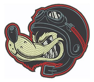 Patch Bordado Grandes Lobo Capacete 28x24cm