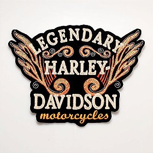 Patch Bordado Harley Davidson Legendary Motorc 28x21cm