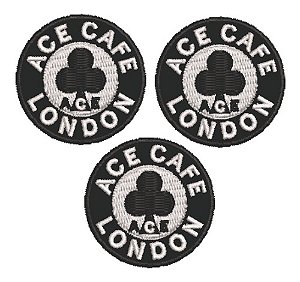 Patch Bordado Café Racer Kit 3 Ace Café London 4x4cm