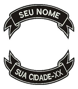 Patch Bordado Faixas Duas Faixas Moto Clube Modelo 01 30x15cm