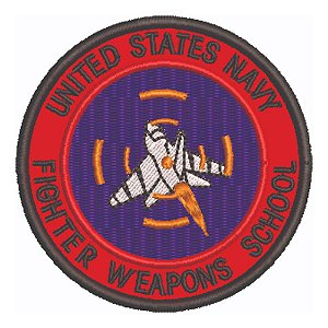 Patch Bordado Top Gun Gun Us Navy Figther School 8x8cm