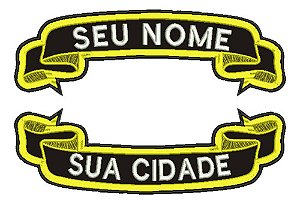 Patch Bordado Faixas Duas Moto Clube Modelo 05 30x9,6cm