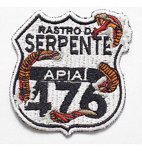 Patch Bordado Placas Serpente Br476 7x7,5cm
