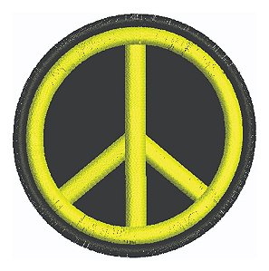 Patch Bordado Música Paz E Amor Logo 7x7cm