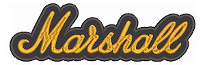 Patch Bordado Música Marshall Amplificadores 25x8cm