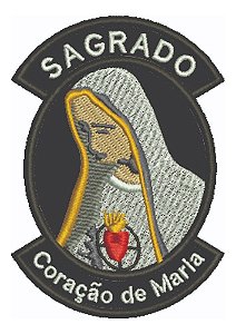 Patch Bordado Religiosos Coração De Maria 6,3x9cm