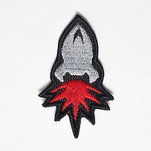 Patch Bordado Cartoons Rocket Pequeno 4,2x7cm