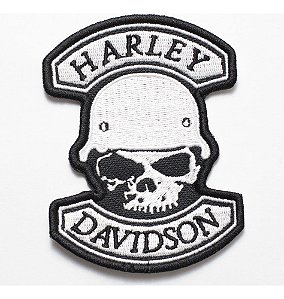 Patch Bordado Harley Davidson Militar 8,3x10cm