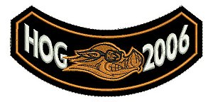Patch Bordado Harley Davidson Hog 2006 Harley Davidson Anual 14,4x7cm