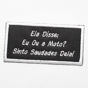 Patch Bordado Frases Frase Motociclista 15 9x4,5cm