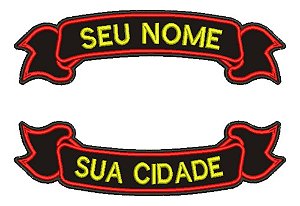 Patch Bordado Faixas Duas Faixas Moto Clube Modelo 02 30x8,2cm