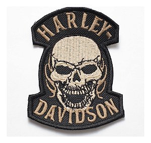 Patch Bordado Harley Davidson Old School 7,5x9,9cm