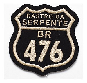 Patch Bordado Placas Rastro Da Serpente Br476 5,6x6cm