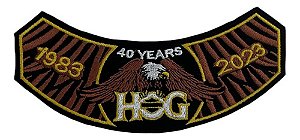 Patch Bordado Harley Davidson Hog 2023 Harley Davidson Anual 14,4x7cm