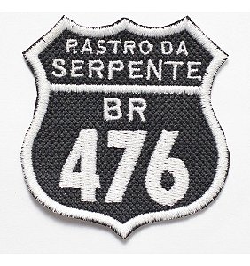 Patch Bordado Placas Rastro Da Serpente Br476 5,6x6cm