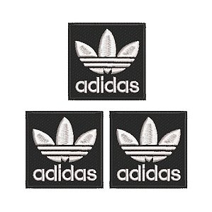 Patch Bordado Marcas adidas Kit Com 3 Peças 5x5cm